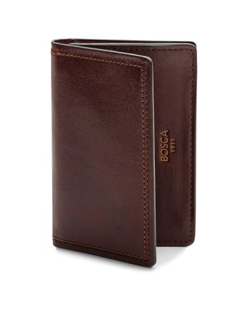 Luxury Bosca Full Gusset Card Case in Dolce Leather - RFID Blocking & Italian Craftsmanship