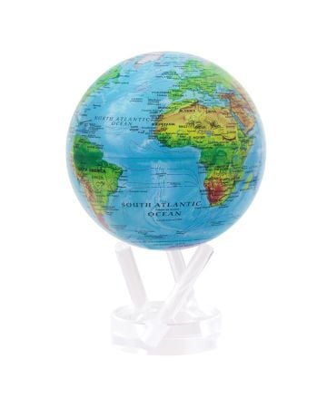 MOVA Globe 6" Blue Relief Map with Acrylic Base - Award-Winning Solar-Powered Globe Rotation