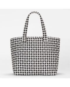 MZ Wallace Large Metro Tote Deluxe in Black and White Gingham