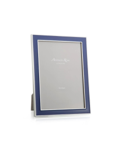 Navy Blue Enamel & Silver 4x6 Frame
